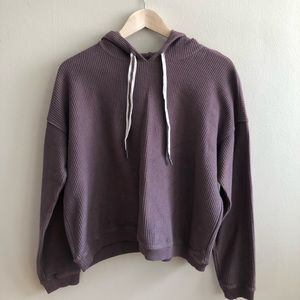 Brand new cocoa brown ribbed aerie cropped sweatshirt